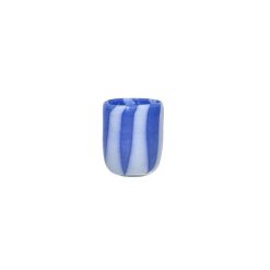 Pomax Photophores / T-Lights | Cannes - Vase/Photophore - Verre - Dia 7 X H 8 Cm - Bleu