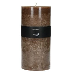 Pomax Bougies | Candle - Bougie - Cire De Paraffine - Dia 10 X H 20 Cm - Noisette