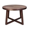 Pomax Tables Basses | Burgas - Table D'Appoint - Bois De Mangier - Dia 56,5 X H 37,5 Cm - Noyer