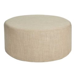 Pomax Poufs | Delilah - Pouf - Tissu - Dia 80 X H 35 Cm - Ecru