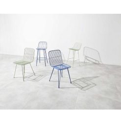 Pomax Chaises De Bar | Ombra - Chaise De Bar - Metal - L 40 X W 42 X H 90 Cm - Aqua