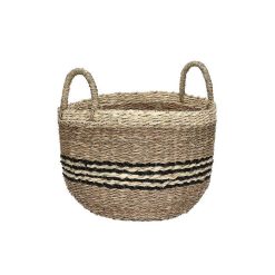 Pomax Bols & Paniers | Grace - Set/3 Paniers - Jonc De Mer / Feuille De Palmier - Dia 27/30/33 X H 26/29/32 Cm - Mix De Couleurs