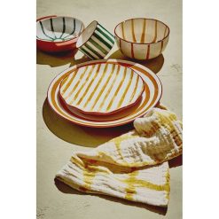 Pomax Vaisselle | Mykonos - Assiette Plate - Porcelaine - Dia 27 X H 2,5 Cm - Jaune