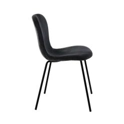 Pomax Chaises | Daia - Chaise - Velours / Metal - L 53 X W 49 X H 80 Cm - Anthracite