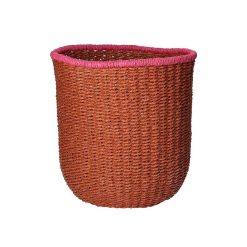 Pomax Bols & Paniers | Warna - Set/4 Paniers - Papier / Jonc De Mer - Dia 21/24/27/30 X H 21/24/27/30 Cm - Rouille