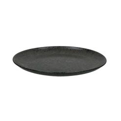 Pomax Vaisselle | Basalt - Assiette A Dessert - Gres - Dia 21,5 X H 2,1 Cm - Noir