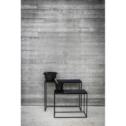 Pomax Consoles | Sharon - Set/2 Meubles Console - Bois De Sapin / Metal - L 100/80 X W 30 X H 80/60 Cm - Noir