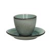 Pomax Vaisselle | Kimo - Tasse & Soucoupe - Gres - Dia 15 X H 8 Cm - Aqua