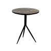 Pomax Tables Basses | Dana - Table D'Appoint - Marbre / Metal - Dia 40 X H 47 Cm - Brun