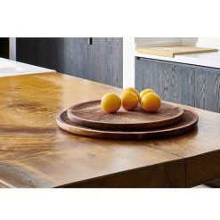 Pomax Plateaux | Carvy - Plateau - Bois D'Acacia - Dia 56 X H 2,5 Cm - Rouille