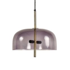 Pomax Suspensions | Michael - Lampe Suspendue - Metal / Verre - Dia 39 X H 115 Cm - Fume