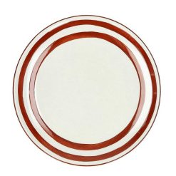 Pomax Vaisselle | Mykonos - Assiette Plate - Porcelaine - Dia 27 X H 2,5 Cm - Rouille