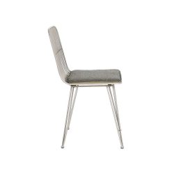 Pomax Chaises | Ombra - Chaise - Metal - L 54 X W 43 X H 83 Cm - Gris Clair