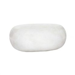 Pomax Poufs | Pebble - Tabouret D'Exterieur - Fibre D'Argile - L 68 X W 53 X H 28 Cm - Blanc