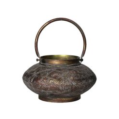 Pomax Lanternes | Bernd - Lanterne - Metal - Dia 21,5 X H 12,5 Cm - Bronze