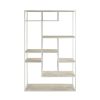 Pomax Etageres | Eszential - Etagere - Bois De Pin - Metal - L 100 X W 30 X H 165 Cm - Naturel/Blanc