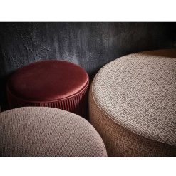 Pomax Poufs | Delilah - Pouf - Polyester - Dia 55 X H 35 Cm - Rose Clair