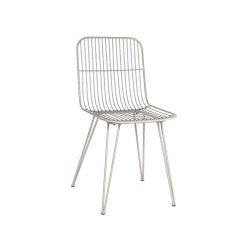 Pomax Chaises | Ombra - Chaise - Metal - L 54 X W 43 X H 83 Cm - Gris Clair