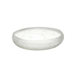 Pomax Bougies | Pacify - Bougie 10 Meches - Cire De Paraffine / Verre - Dia 29 X H 5,75 Cm - Blanc