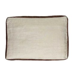 Pomax Coussins | Borders - Coussin - Lin / Velours - L 60 X W 40 Cm - Ivoire