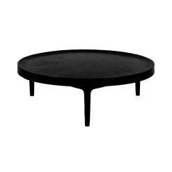 Pomax Tables Basses | Trip - Table Basse - Aluminium - Dia 80 X H 25 Cm - Noir