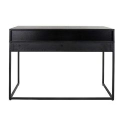 Pomax Consoles | Parigi - Meuble Console - Emballe A Plat - Melamine / Metal - L 120 X W 50 X H 79 Cm - Noyer/Noir