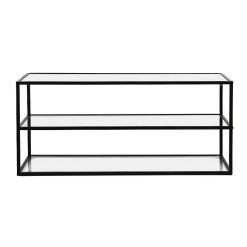 Pomax Etageres Murales | Eszential - Etagere - Metal / Verre - L 90 X W 30 X H 40 Cm - Noir