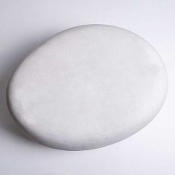 Pomax Poufs | Pebble - Tabouret D'Exterieur - Fibre D'Argile - L 60 X W 43 X H 31 Cm - Blanc