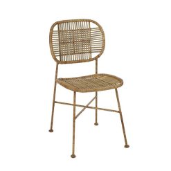 Pomax Chaises | Geneva - Chaise - Rotin / Metal - L 51,5 X W 43,5 X H 83 Cm - Naturel