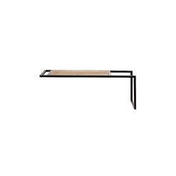 Pomax Etageres Murales | Upside Down - Etagere - Metal / Bois - L 60 X W 30 X H 21 Cm - Naturel/Noir