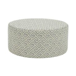 Pomax Poufs | Delilah - Pouf - Polyester - Dia 80 X H 35 Cm - Bleu Claire