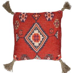 Pomax Coussins | Aida - Coussin - Coton / Jute - L 45 X W 45 Cm - Rouge