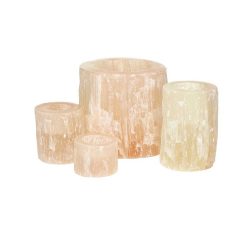 Pomax Photophores / T-Lights | Selena - Photophore - Selenite - Dia 14 X H 14 Cm - Rose