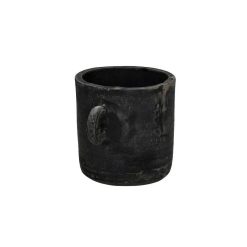 Pomax Cache-Pots | Saggar - Pot A Fleurs - Terracotta - L 18,5 X W 11,5 X H 11,5 Cm - Noir