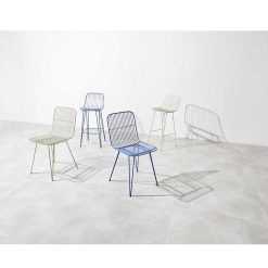 Pomax Chaises | Ombra - Chaise - Metal - L 54 X W 43 X H 83 Cm - Bleu