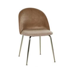 Pomax Chaises | Norah - Chaise - Tissu / Metal - L 47 X W 54 X H 77 Cm - Ecru