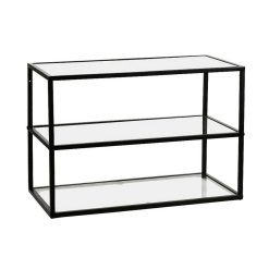 Pomax Etageres Murales | Eszential - Etagere - Metal / Verre - L 60 X W 30 X H 40 Cm - Noir