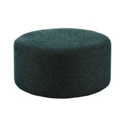 Pomax Poufs | Delilah - Pouf - Polyester / Bois - Dia 80 X H 35 Cm - Vert Foret