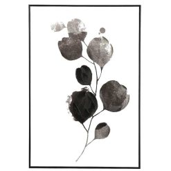 Pomax Tableau / Deco Murale | Flor - Toile Avec Cadre - Canvas / Bois - L 100 X W 4,3 X H 140 Cm - Noir