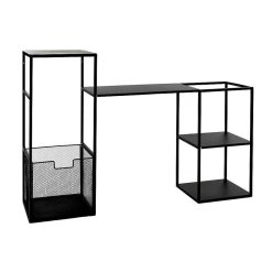 Pomax Etageres Murales | Eszential - Etagere - Metal - L 34,5 X W 30 X H 60 Cm - Noir