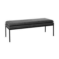 Pomax Bancs | Gallet - Banc - Polyester / Metal - L 122 X W 46 X H 43 Cm - Noir