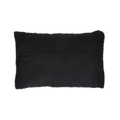 Pomax Coussins | Raw - Coussin - Cuir Recycle / Tissues Recyclees - L 50 X W 30 Cm - Noir