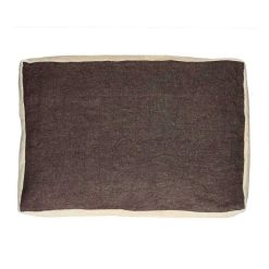 Pomax Coussins | Borders - Coussin - Lin / Velours - L 60 X W 40 Cm - Brun