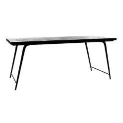 Pomax Tables | Ohio - Table A Diner - Bois De Mangier / Metal - L 185 X W 86 X H 76 Cm - Noir