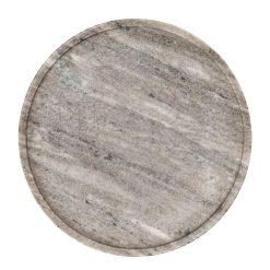 Pomax Bols & Paniers | Marmar - Plat - Marbre - Dia 30 X H 1,5 Cm - Gris