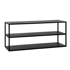 Pomax Etageres Murales | Eszential - Etagere/Table D'Appoint - Metal / Bois - L 120 X W 30 X H 60 Cm - Noir