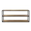 Pomax Etageres Murales | Eszential - Etagere/Table D'Appoint - Metal / Bois - L 120 X W 30 X H 60 Cm - Naturel/Noir