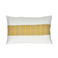 Pomax Coussins | Saint-Tropez - Coussin - Lin / Coton - L 50 X W 30 Cm - Jaune