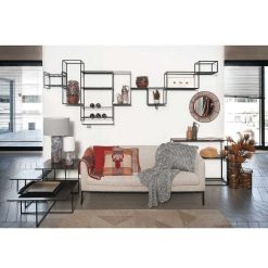 Pomax Etageres Murales | Eszential - Etagere - Metal - L 34,5 X W 30 X H 80 Cm - Noir