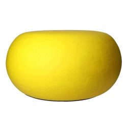 Pomax Poufs | Pretoria - Pouf/Table D'Appoint - Enduit A La Chaux - Dia 50 X H 25 Cm - Jaune